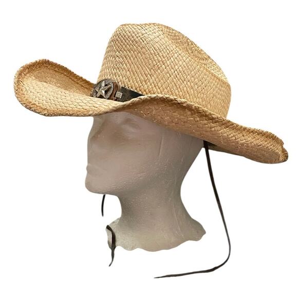 Bullhide Star Central Straw Cowboy Hat Size Large - Picture 4 of 12